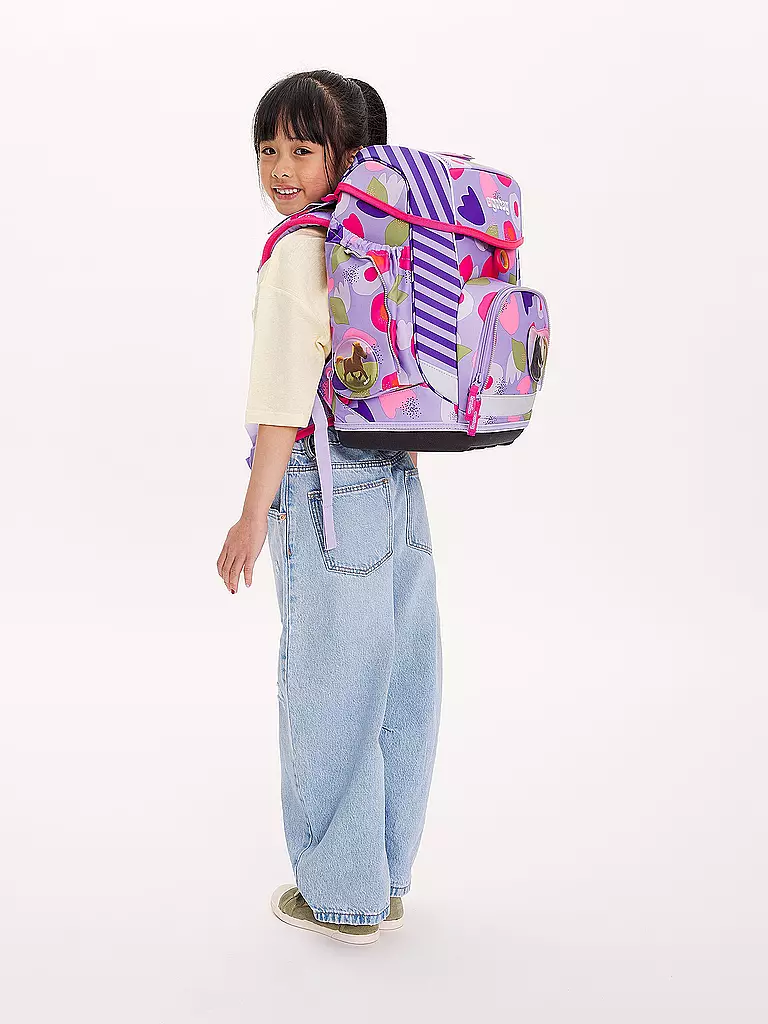 ERGOBAG Schultaschen Set 5tlg CUBO - BlütenzauBär  lila