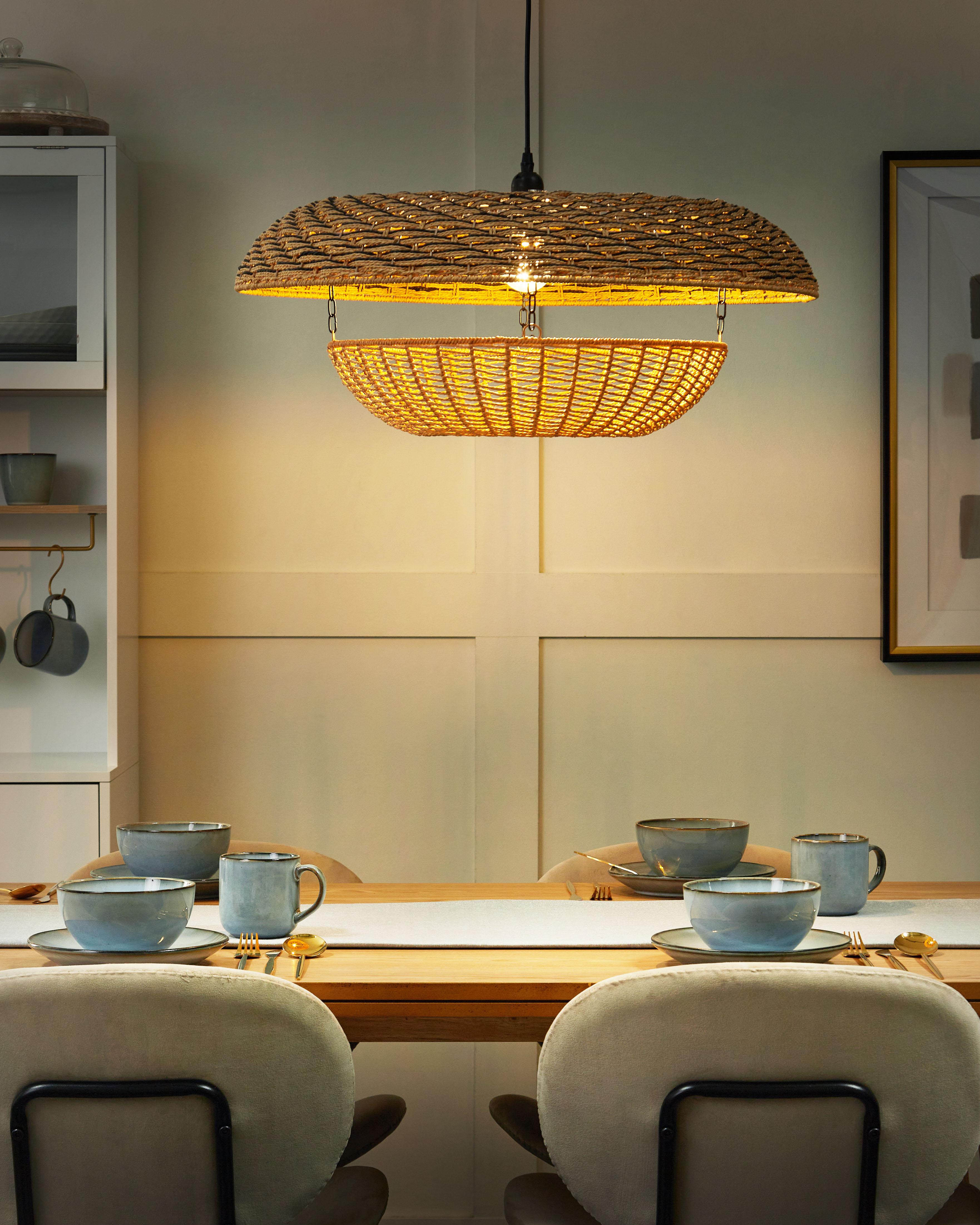 Hanglamp KIDEPO Papierkoord Bruin