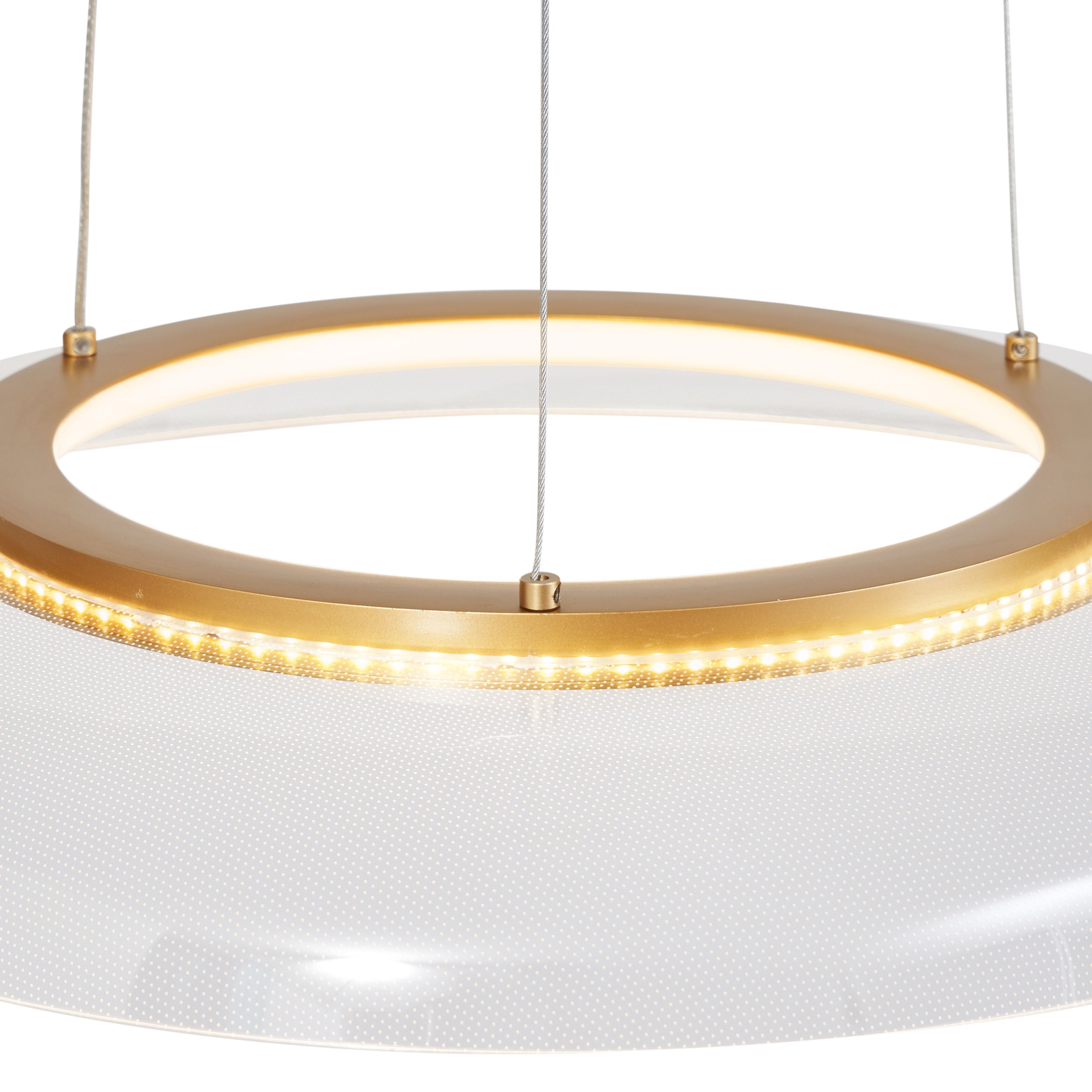 Design hanglamp goud en transparant 3-staps dimbaar - Scacrylic