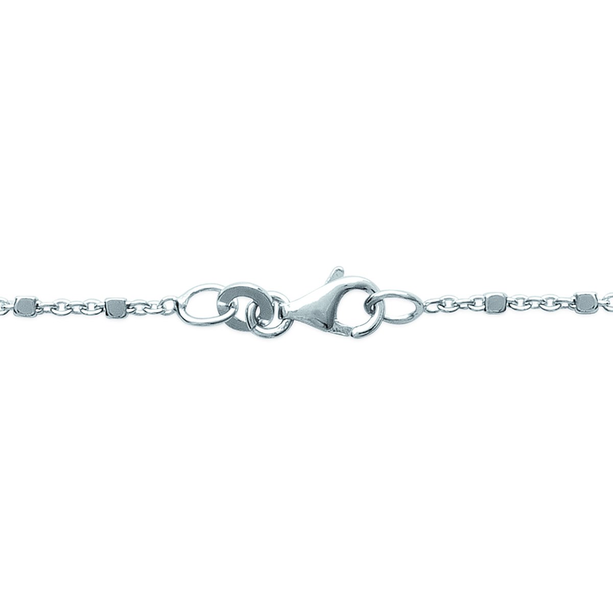 Bracelet Brillaxis perles plates en argent rhodié
