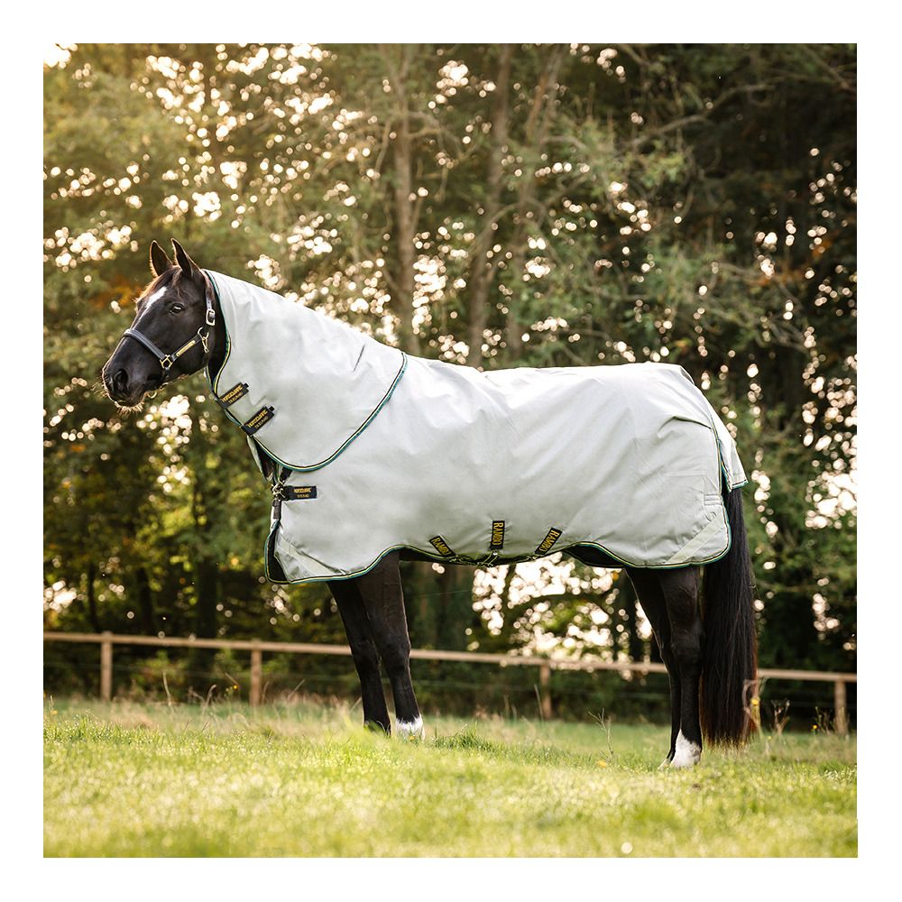 Horseware RAMBO DUO BUNDLE 100G + LINER 100G ET 300G -  Couverture de paddock + couvre-cou grey/teal/gold/navy
