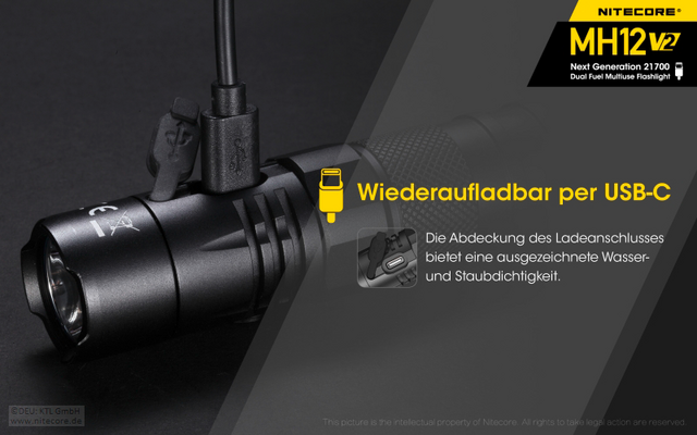 Nitecore Hybrid Taktische Taschenlampe MH12 V2.0
