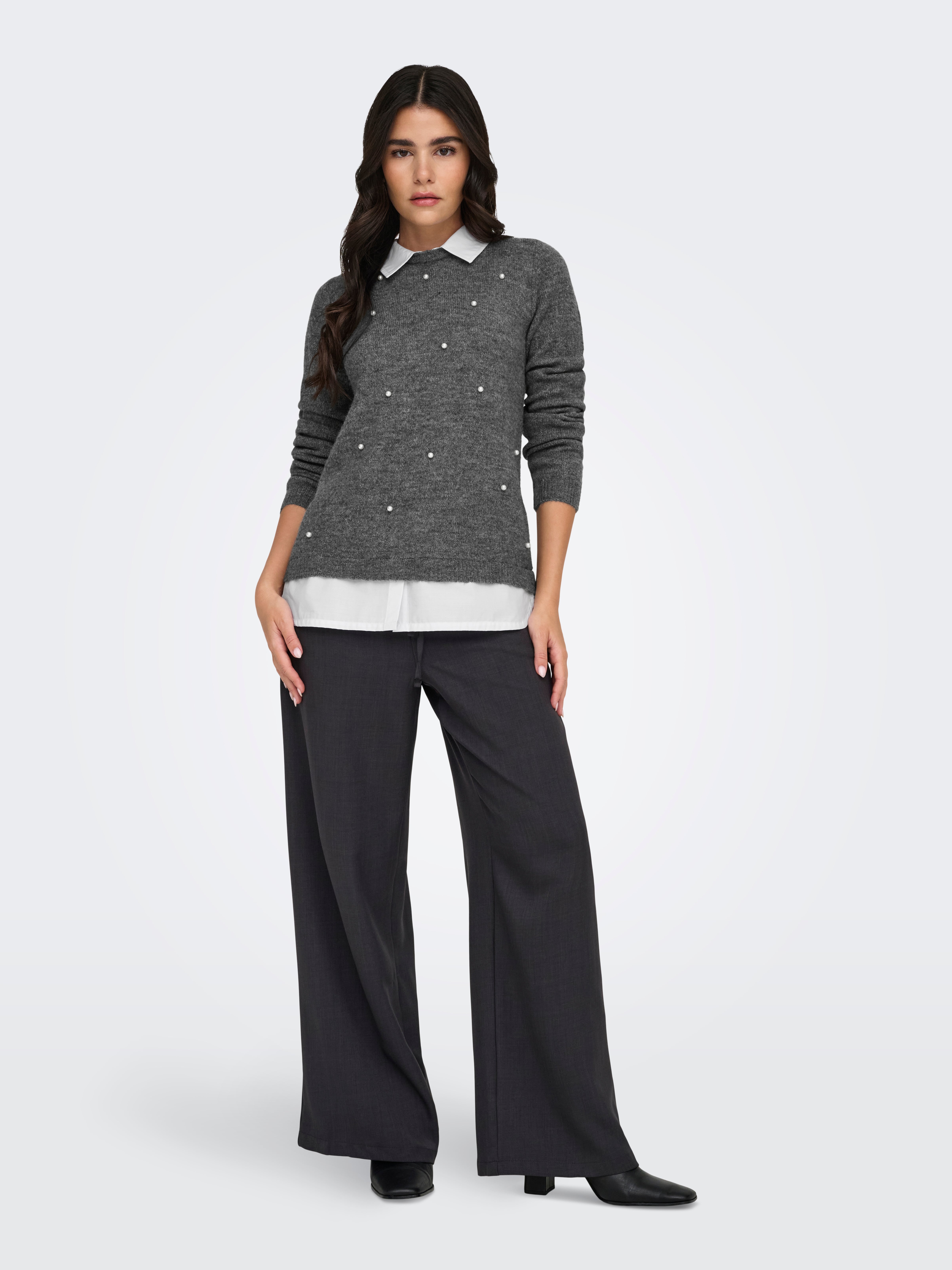 JDYDREA Strickpullover Dark Grey Melange