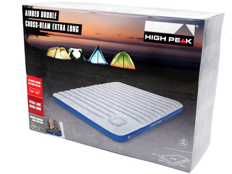 High Peak Luftbett Cross Beam Single Extra Long, 210 x 140 Langes Luftbett ideal für Camping und als Gästebett