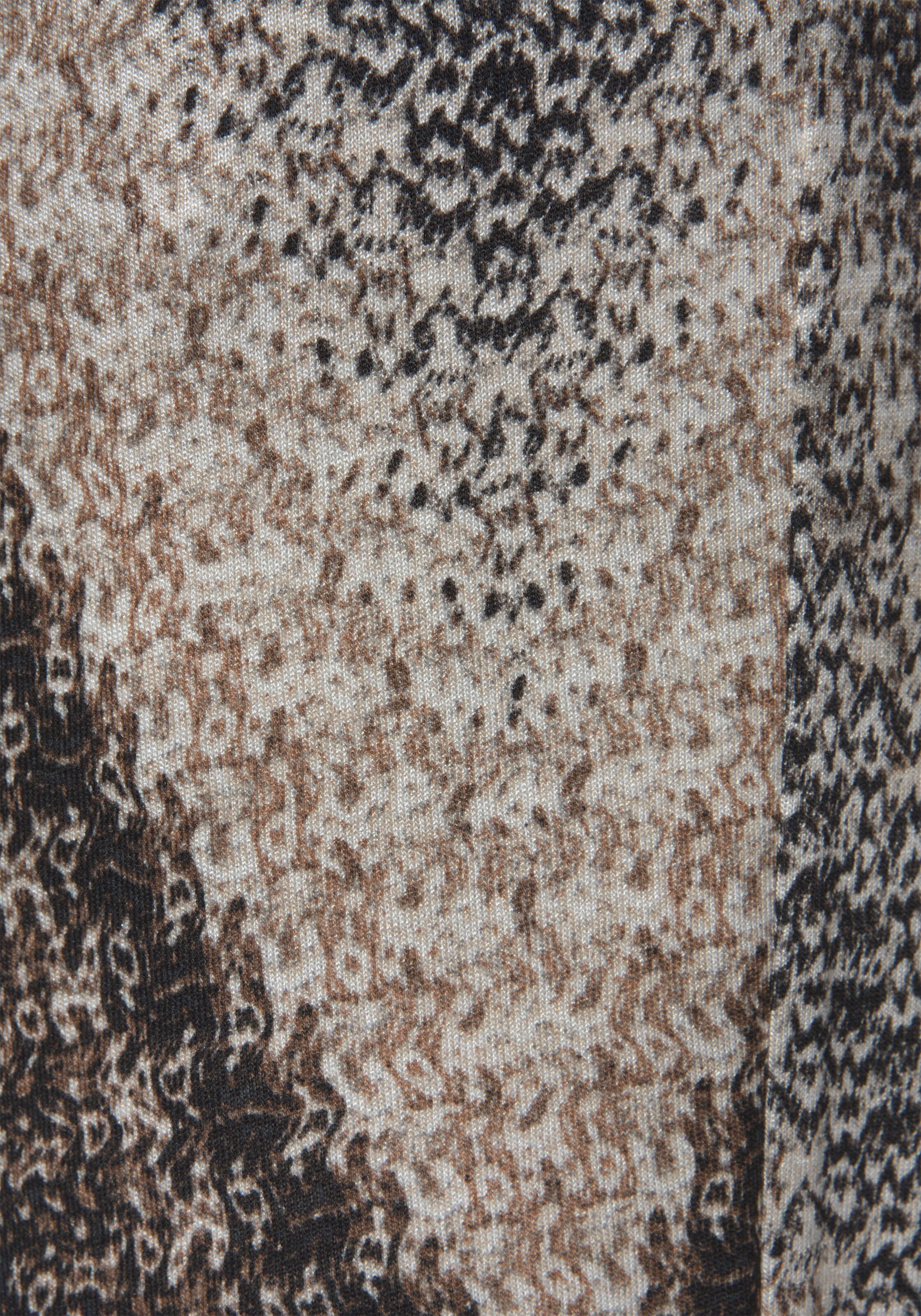 LASCANA Jerseyhose in schwarz-braun-creme bedruckt
