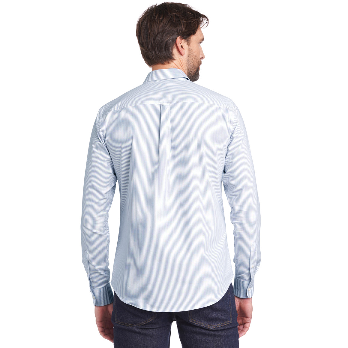 Jonas Nielsen Herren Hemd mit Button-down-Kragen blau / weiss