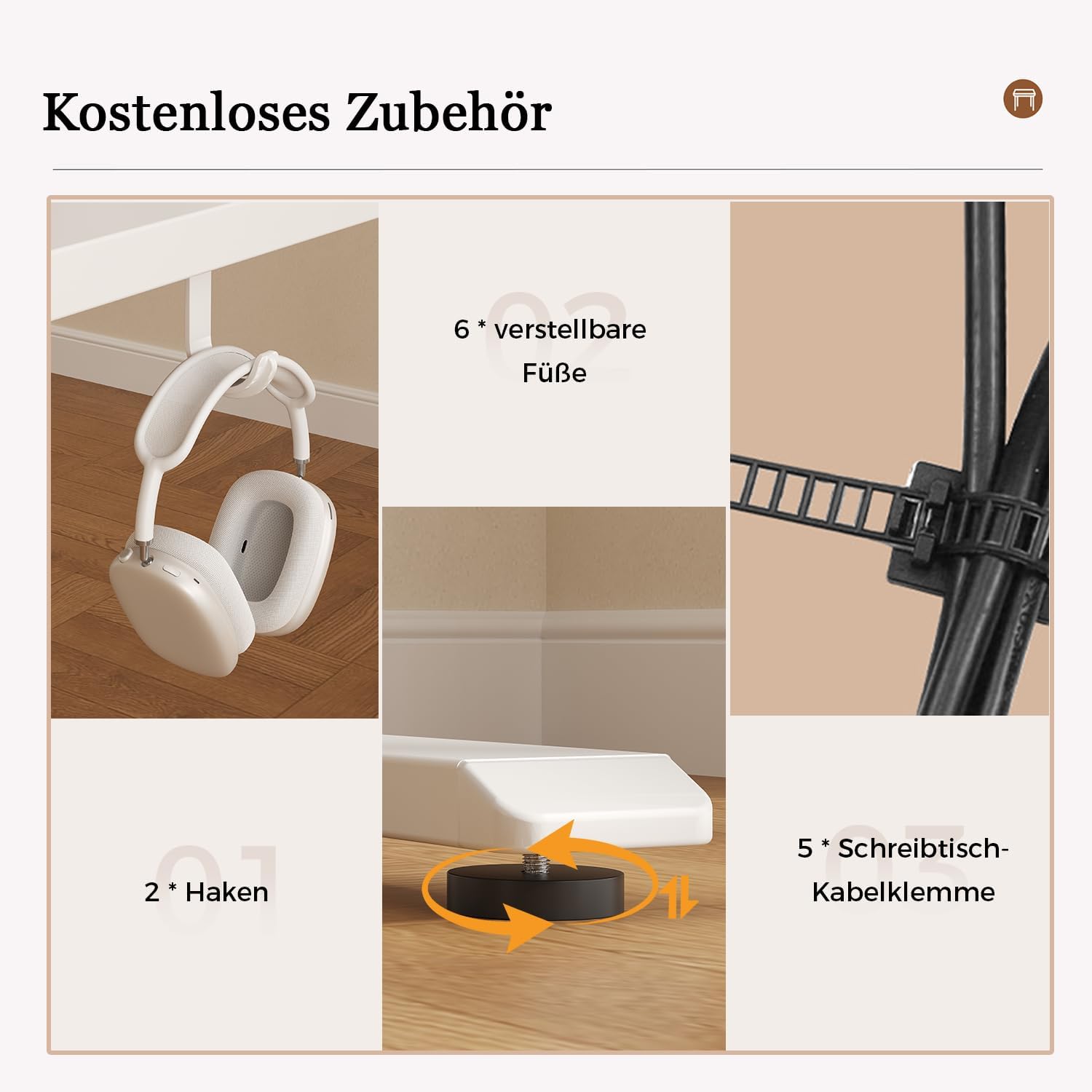 Klicelor L-förmiger Elektrischer Schreibtisch Höhenverstellbar, 150 x 125 cm L Form Stehschreibtisch mit 3 Memory-Funktionen und Antikollisionstechnologie, ergonomischer Computertisch, Weiß