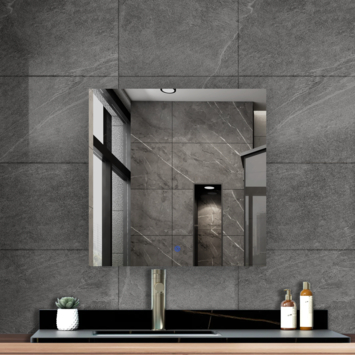 Atlantic badkamerspiegel Macy met verlichting vierkant 60 x 60 cm chroom