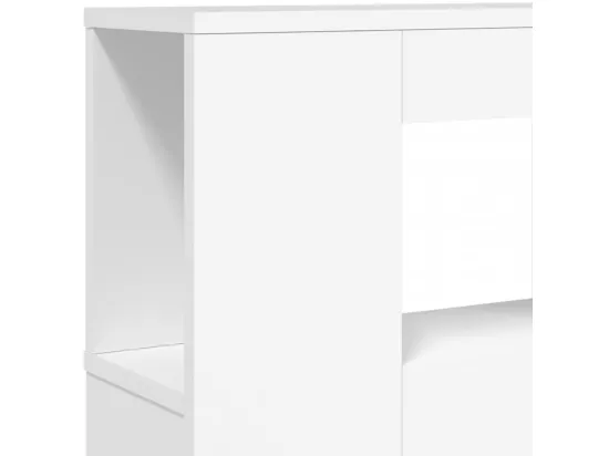 Tête de lit à LED blanc 180x18,5x103,5 cm bois d'ingénierie