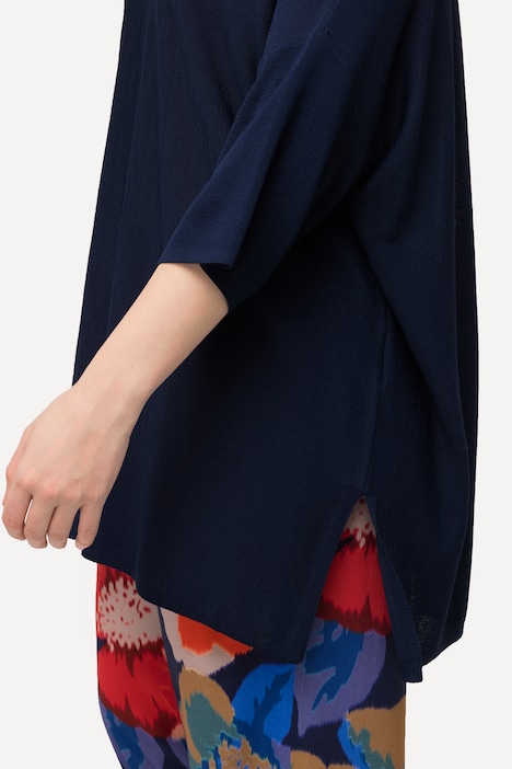 Pullover, Oversized, V-Ausschnitt, Halbarm
