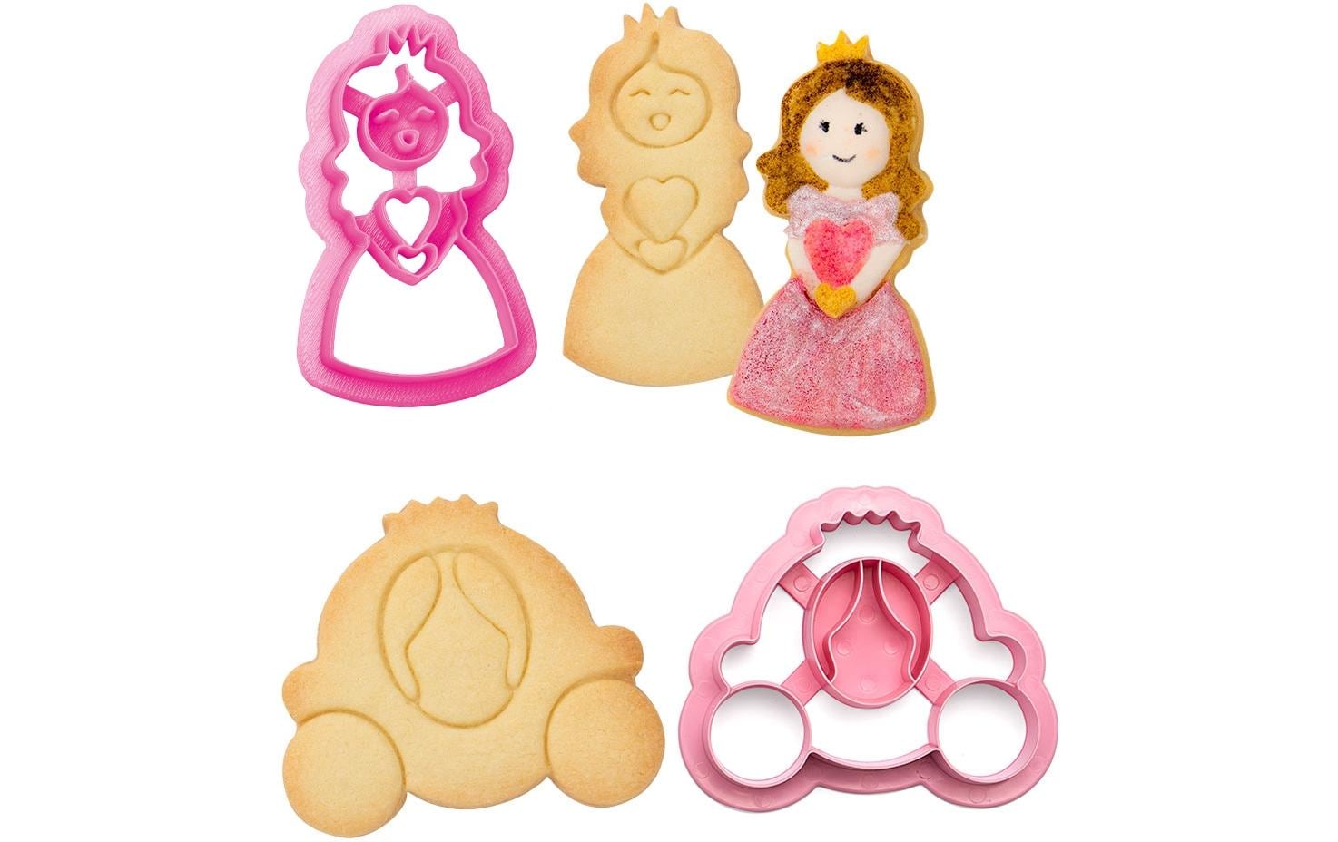Guetzli-Ausstecher-Set 2 Stück, PrinzessinAusstechformen-Set mit Prinzessinnenmotiv