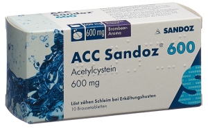 ACC Sandoz Brausetabletten 600mg Brombeeraroma, 10 Stück
