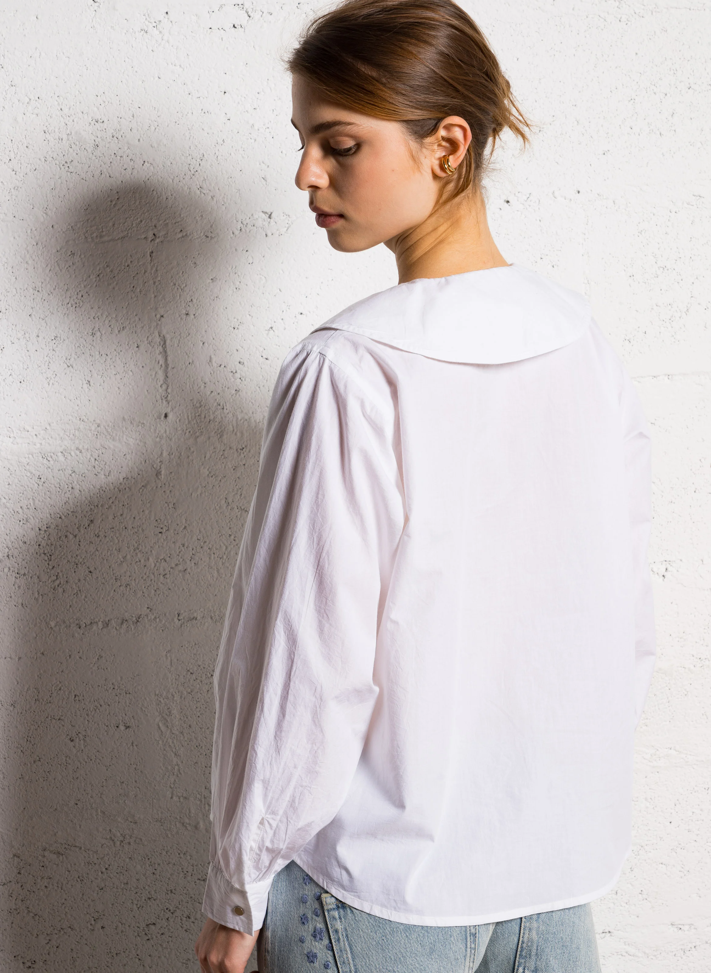 Chemise droit en coton | Blanc
