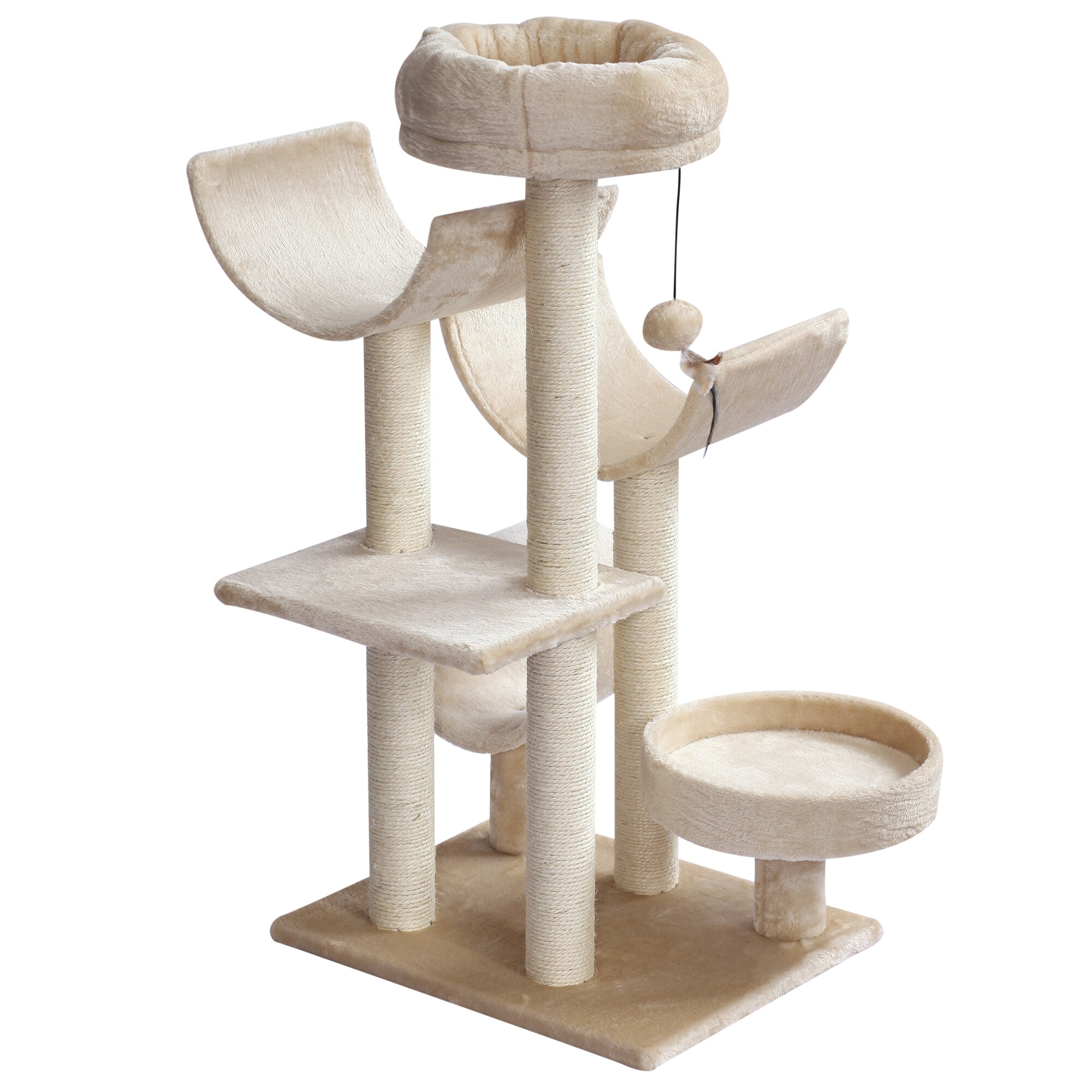 PawHut Katzen Kletterbaum beige 50 x 40 x 105 cm (LxBxH)