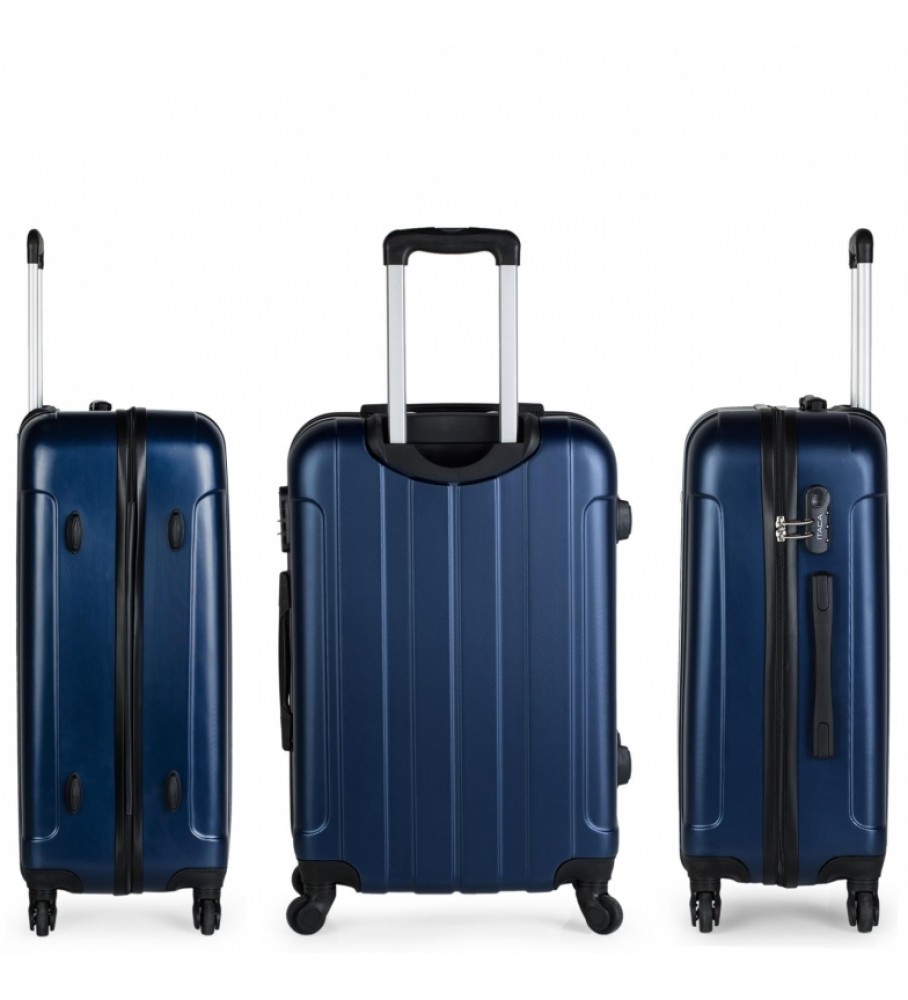 Mala rígida ITACA com 4 rodas 771160 Azul Marinho - 63x42x24cm -