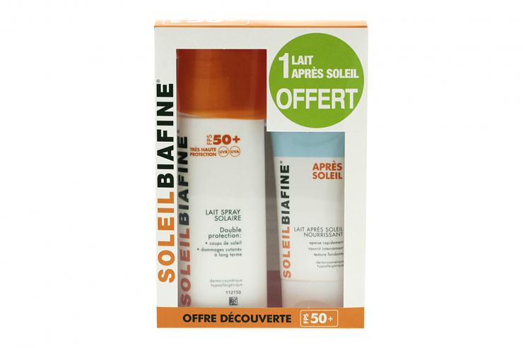Lait solaire SPF50+ & après-soleil offert