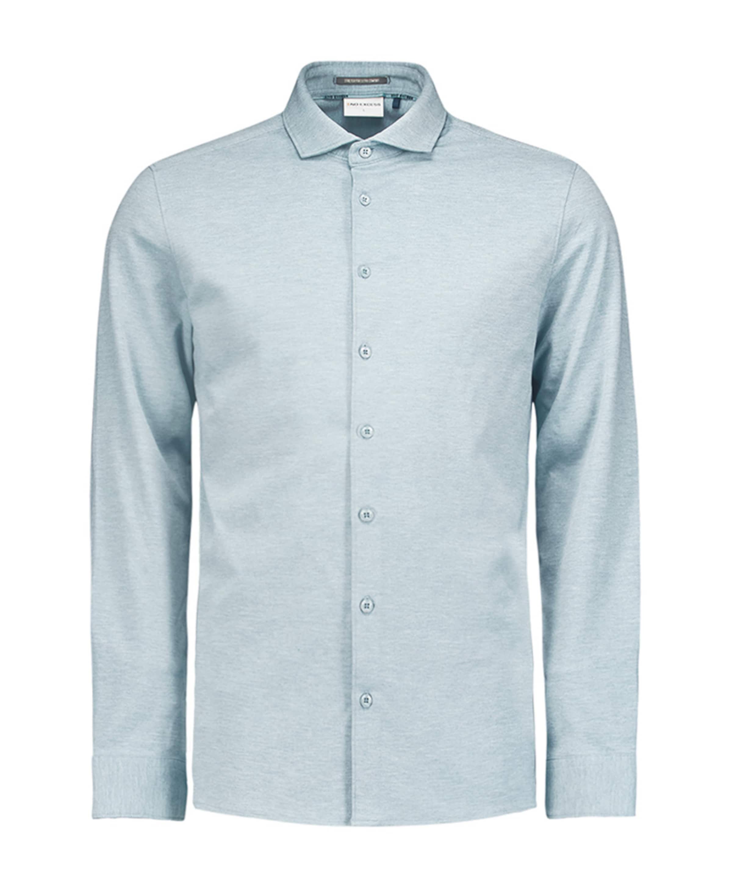 No Excess Heren overhemd lange mouw blauw