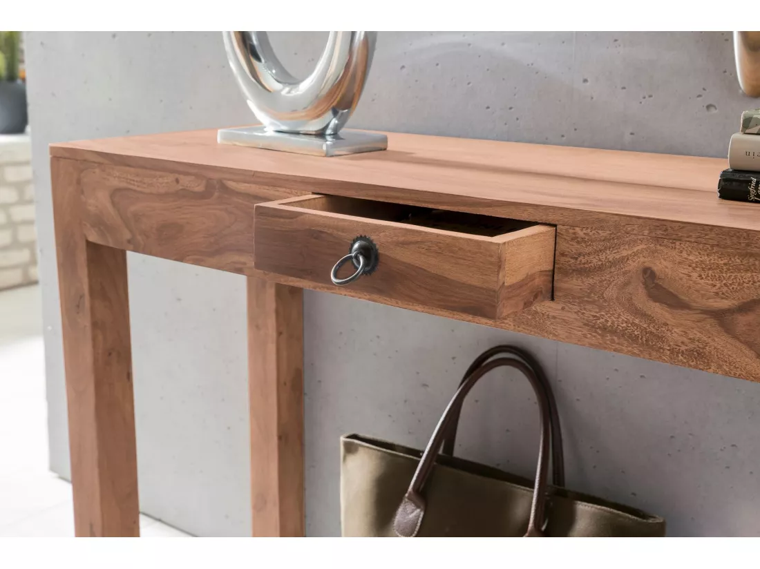 Table console Bois Massif 120x70x40cm Table de couloir Table de bureau
