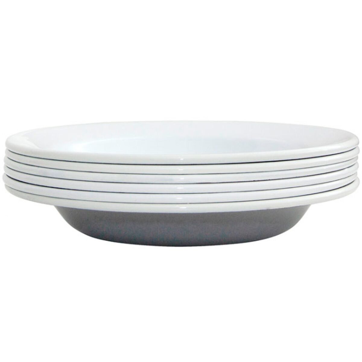 Dyp tallerken 22 cm. 6 stk. Grå