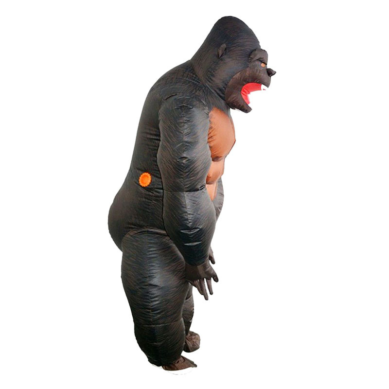 (160-170cm) Fasnachts Erwachsenen Kostüm Aufblasbare Gorilla Verkleidung für Motto Partys / Halloween (Batteriebetrieben) - Braun