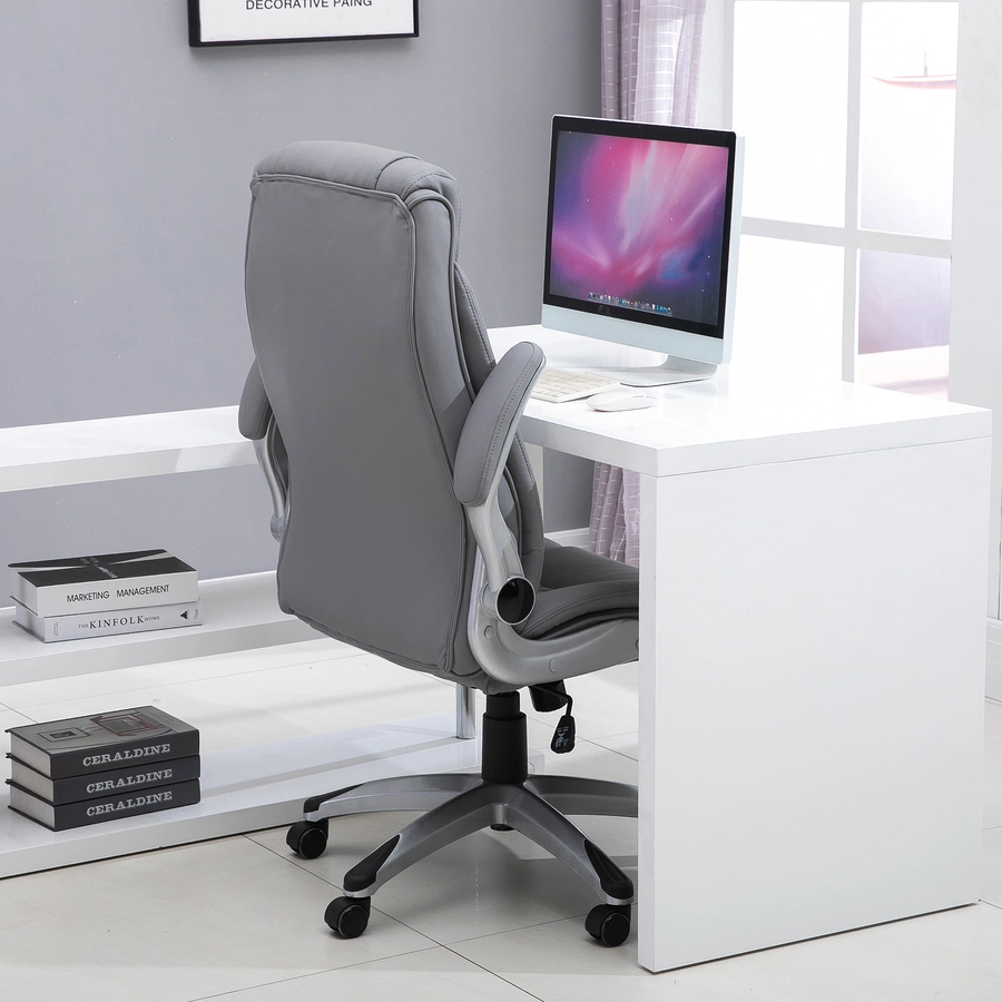 Vinsetto Bürostuhl mit Wippfunktion grau