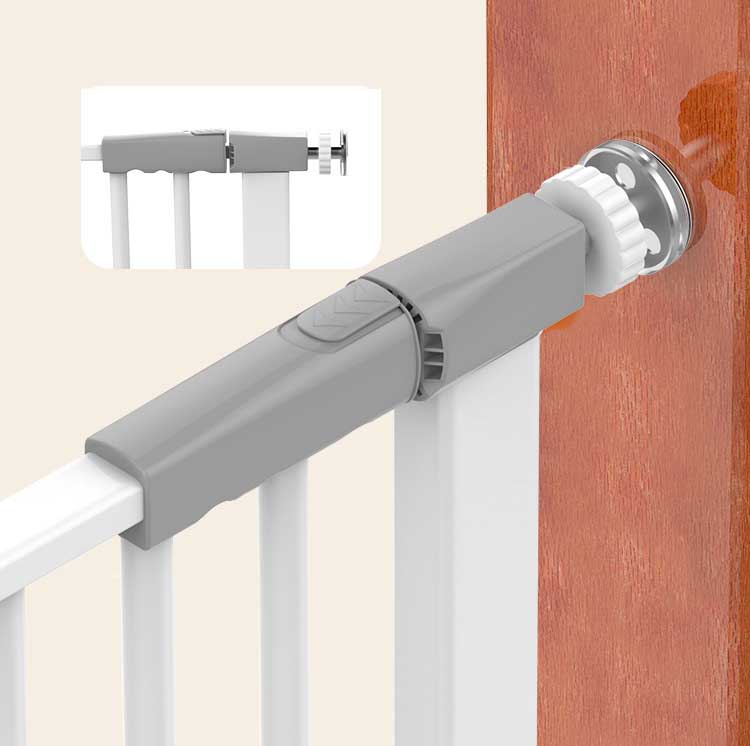 (78x83cm) Kinder Stahl Schutzgitter Sicherheitstor Baby Sicherheitsschutz Tür / Treppen Barriere - Weiss