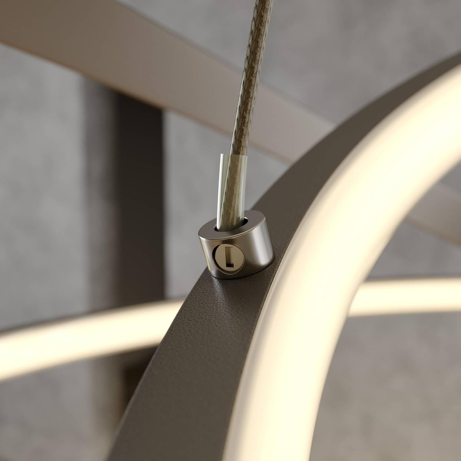Lucande LED Ezana dimmbar (Modern) in Alu aus Metall (1 flammig,) Wohnzimmerleuchte