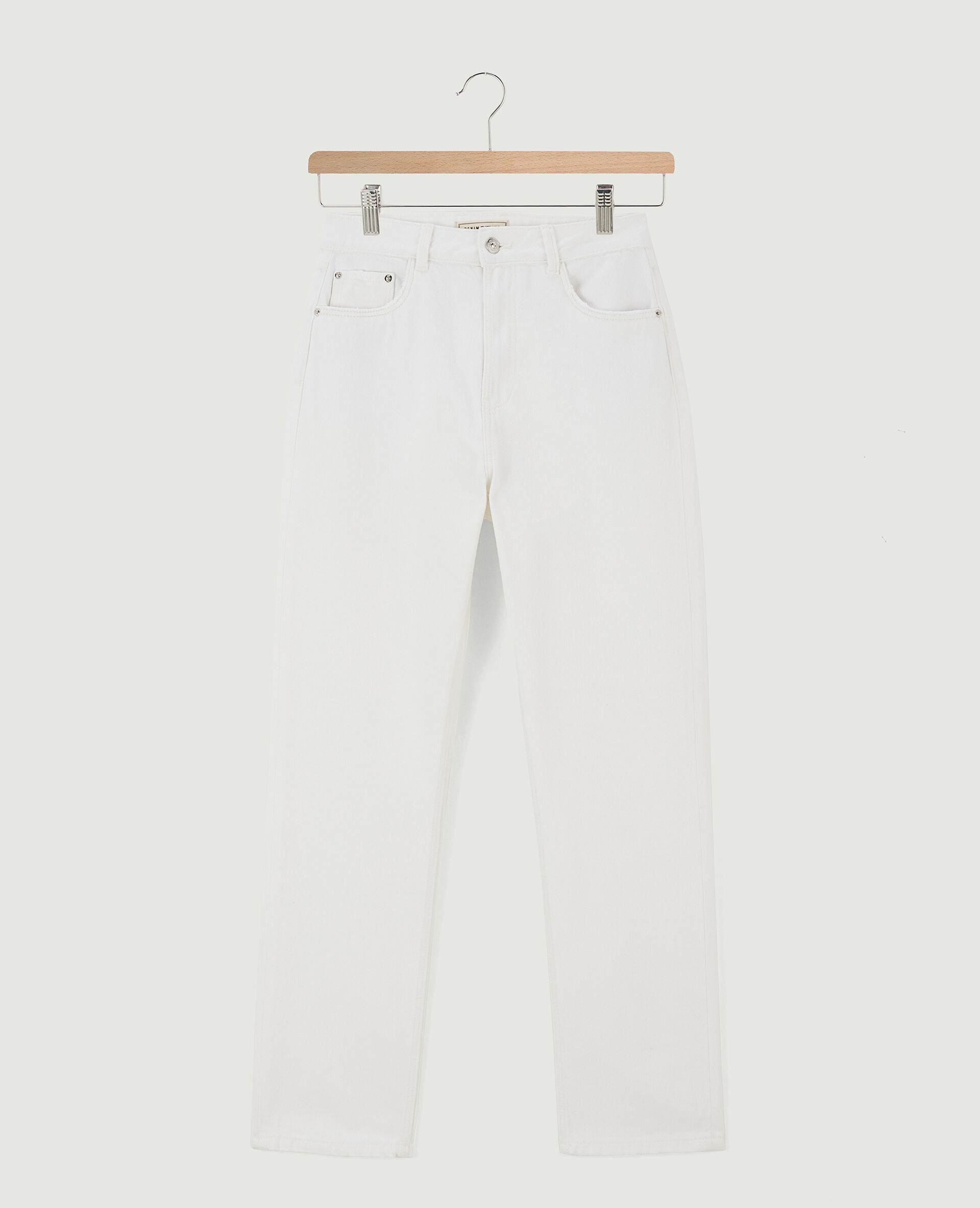 Jean droit taille haute - Blanc