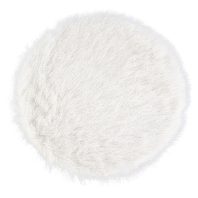 Kunstfell-Deckchen - rund - offwhite - ca. 40 cm