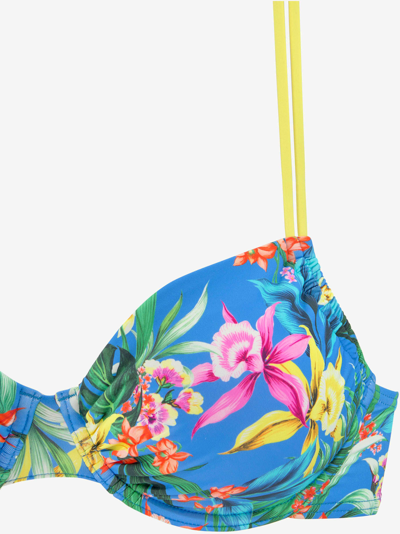 Haut de maillot de bain à armatures « imprimé, effet de couleur différent pour chaque pièce »