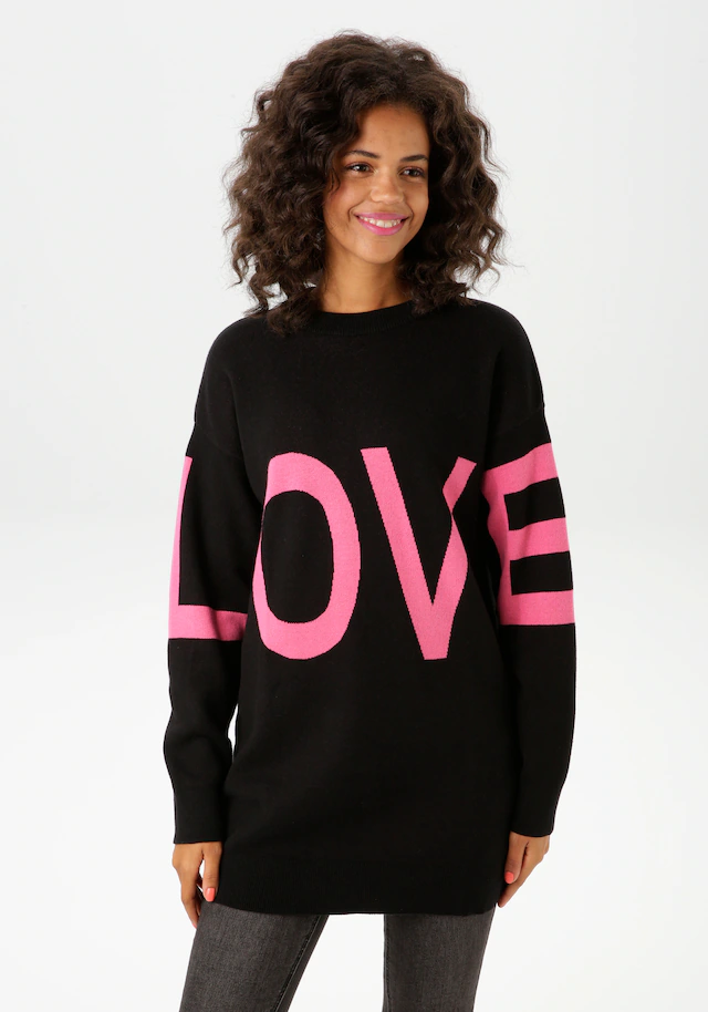 Aniston CASUAL Strickpullover , mit eingestricktem LOVE-Schriftzug