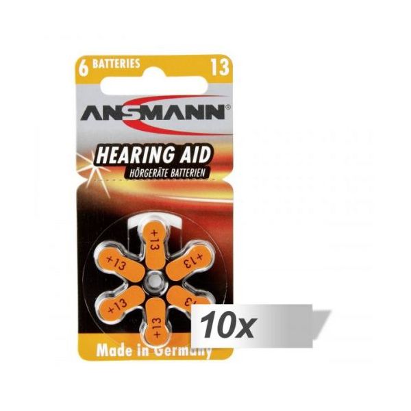 Ansmann 10x6 Zinc-Air 13 (PR48) Hearing Aid Batteries