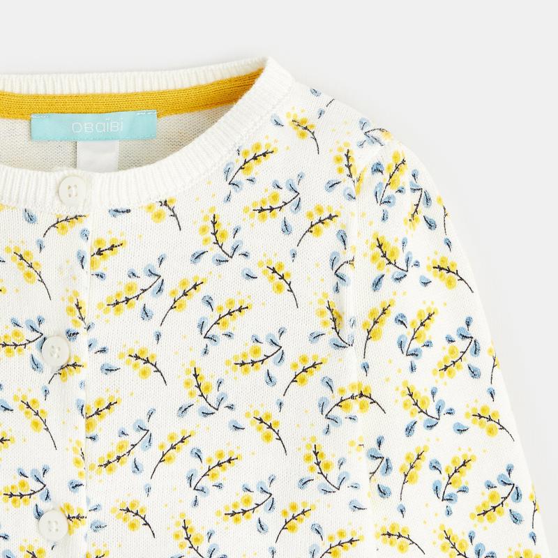 Gilet maille mimosa jaune bébé fille Jaune