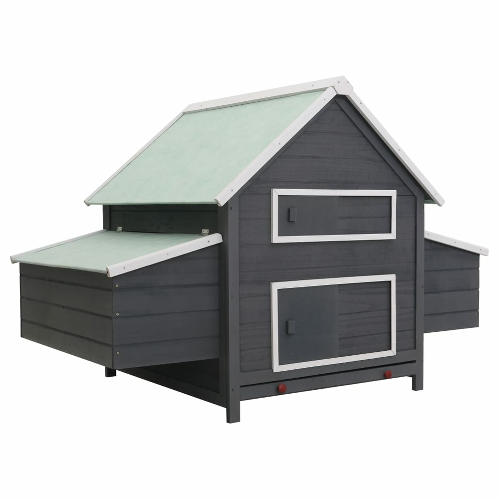 Poulailler 157 x 97 x 110 cm gris bois