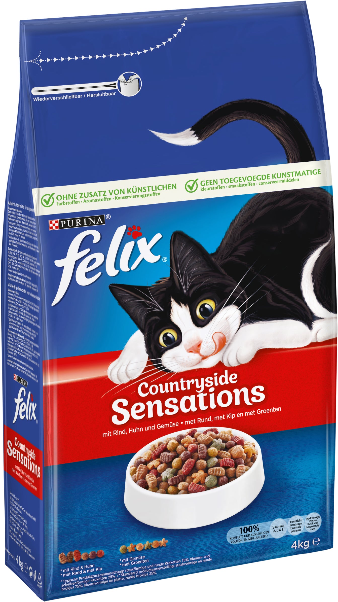 Felix Countryside Sensations kattenvoer rund kip 4 kg