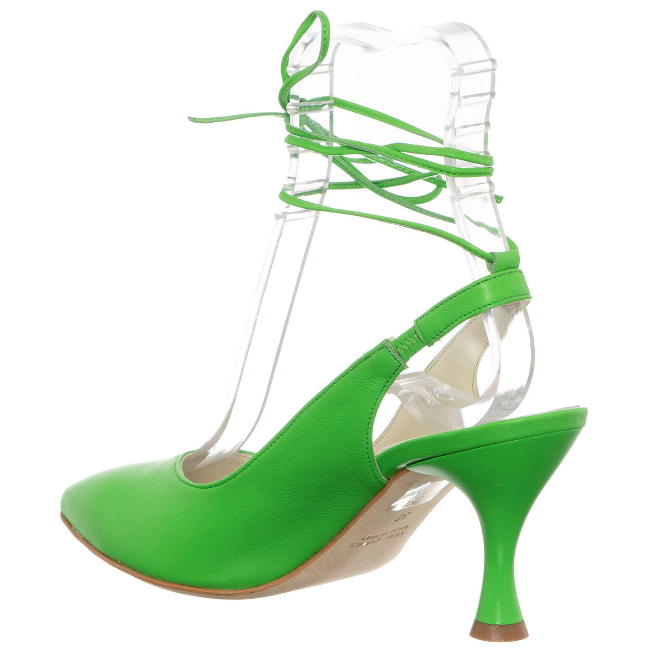 Loretta Pettinari Slingbacks en Cuir Mia vertes - Talon 7.5 cm