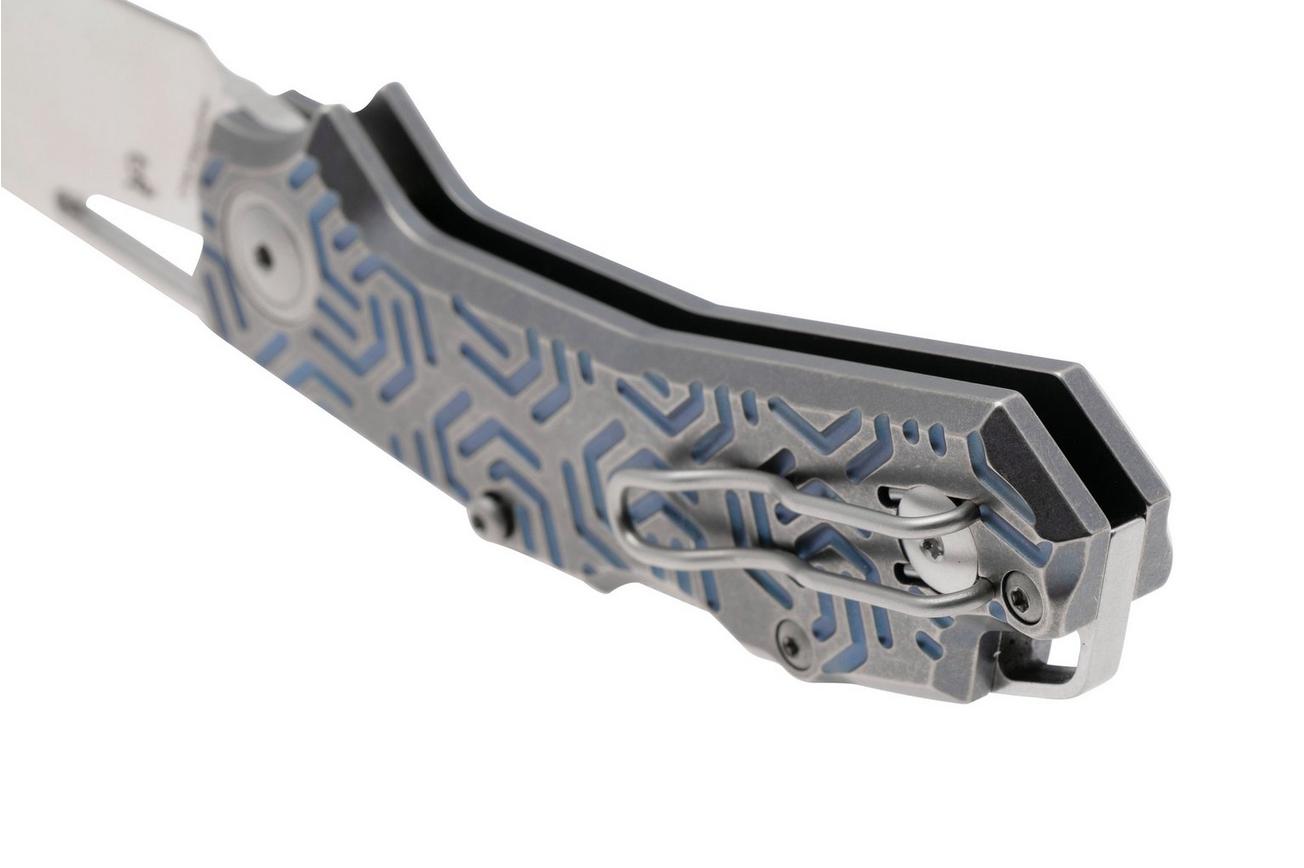 Viper Alfa V6020TI3DBL, Satin CPM MagnaCut, Grey/Blue 3D Titanium zakmes, Simone Tonolli design