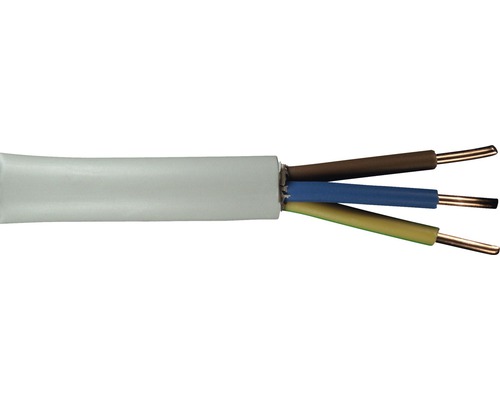 Ommantelde kabel NYM-J 3x2,5 mm² 5 m grijs