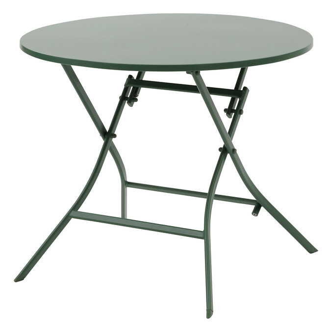 Ensemble table de jardin ronde + 4 chaises empilables GREENSBORO Vert Olive