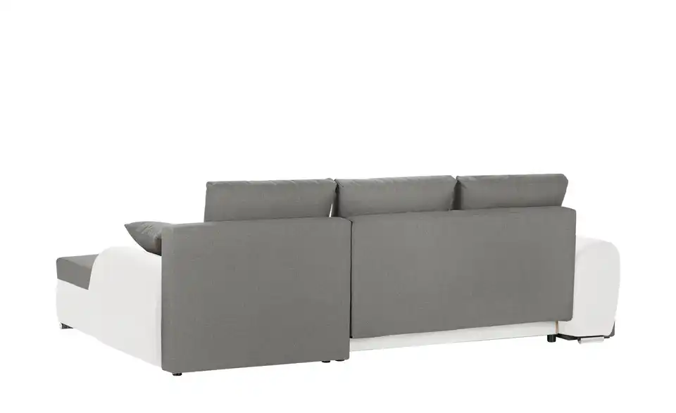 Ecksofa Emma rechts Weiß, Hellgrau