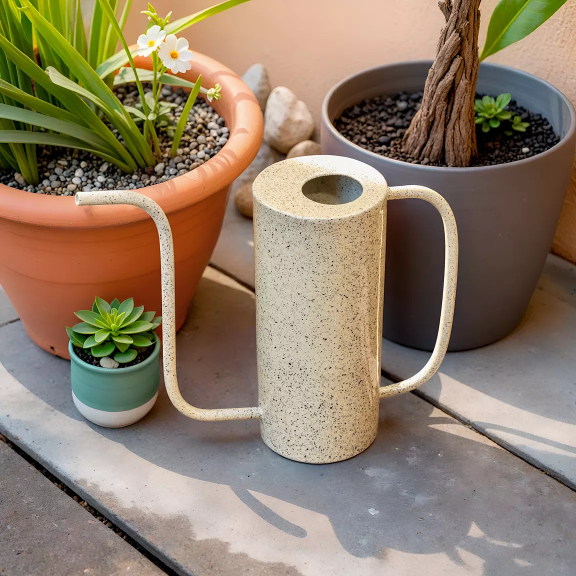 Arrosoir en métal (H31 cm) Terrazzo Beige