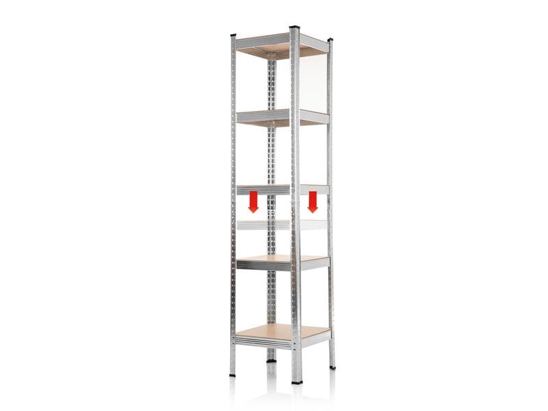 EASYmaxx Schwerlastregal 180 x 40 x 40 cm Regal mit 5 belastbaren Holzböden
