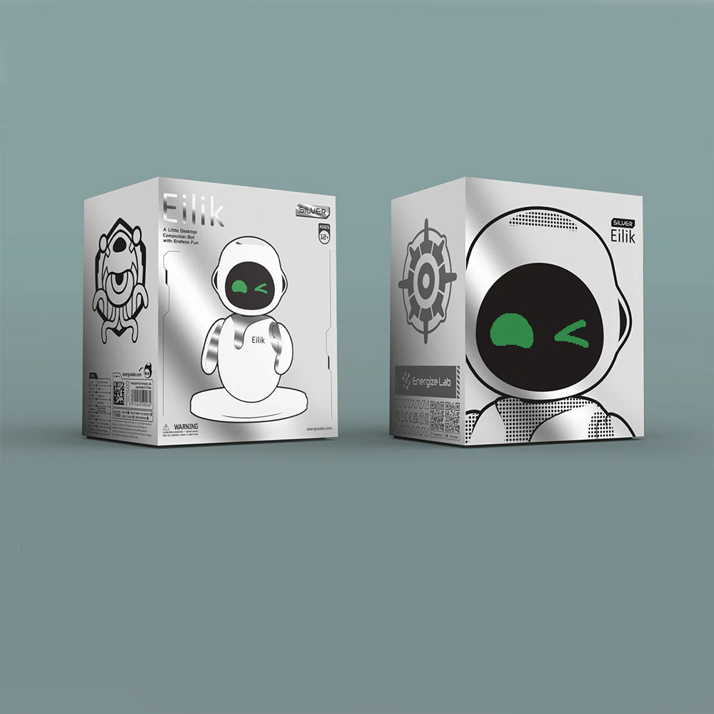 Eilik Der kleine Desktop Begleiter Bot mit unendlichem Spass - Silber (Limited Editon)