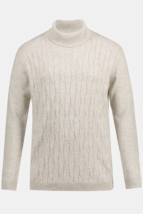 Pullover, Zopfmuster, Rollkragen