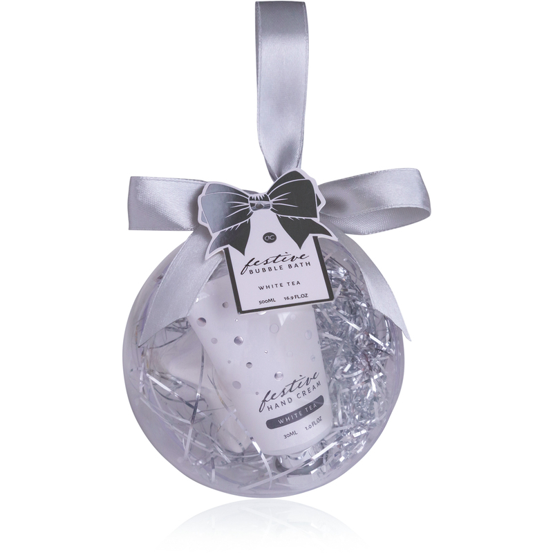 Accentra Badeset Festive, in Kugeldose, White Tea