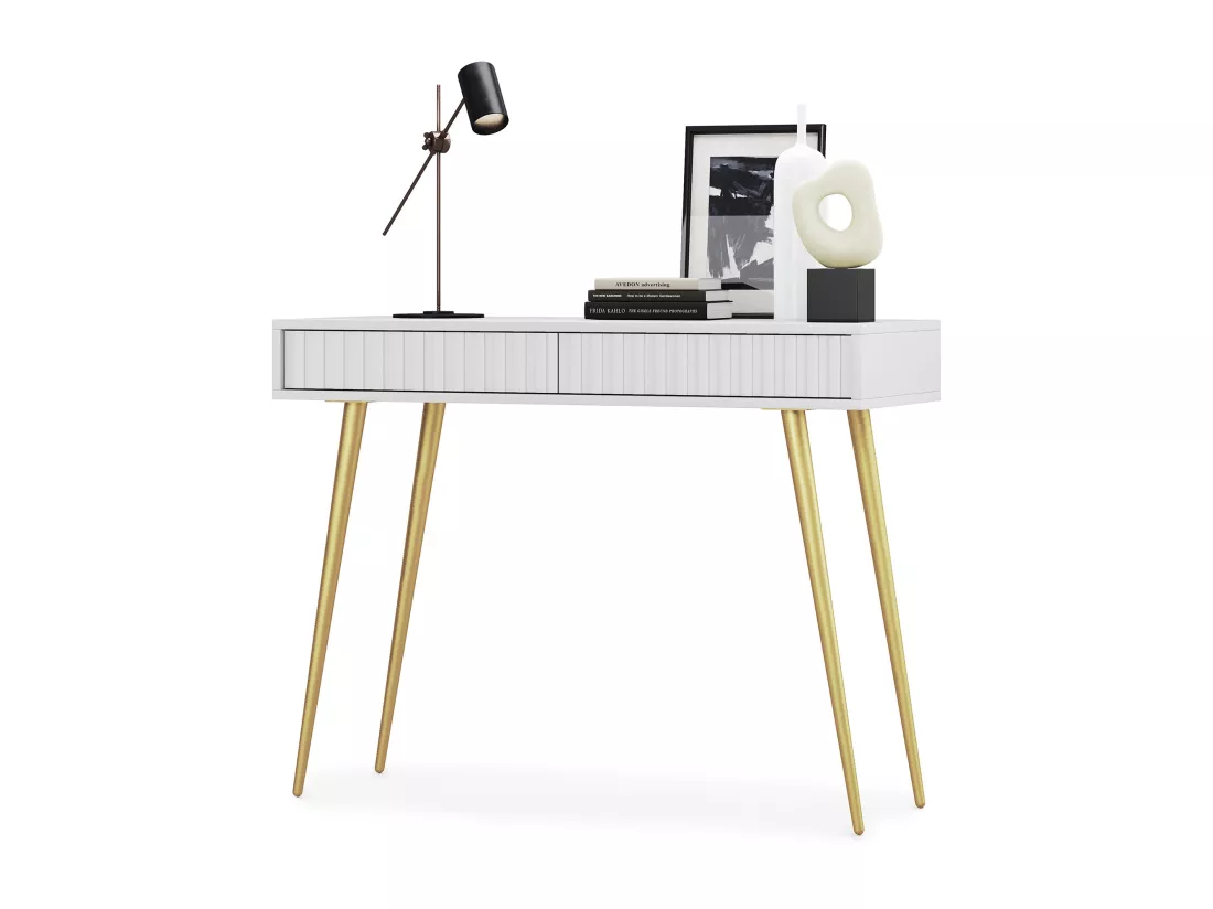 Coiffeuse - 104 cm - blanc - Bello