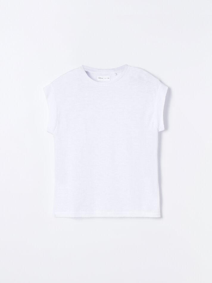 Camiseta texturizada de manga curta - Branca