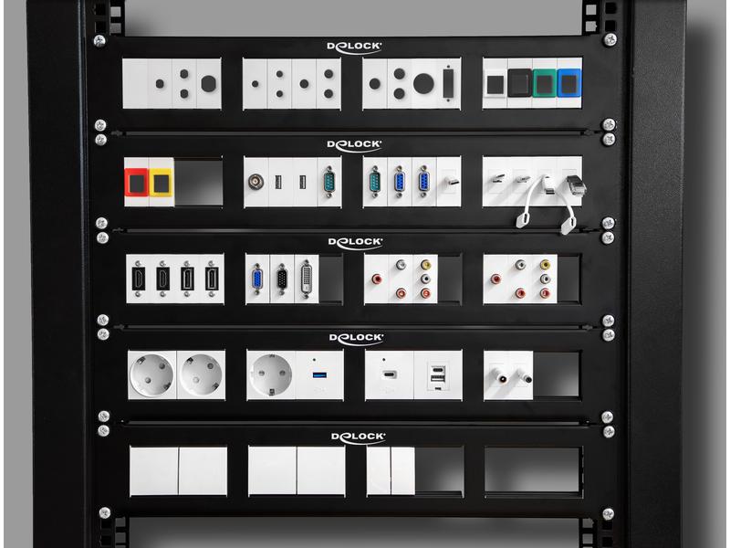 Delock Patchpanel Easy 45 4 x 90.5 x 45.2 mm, 2 HE 19