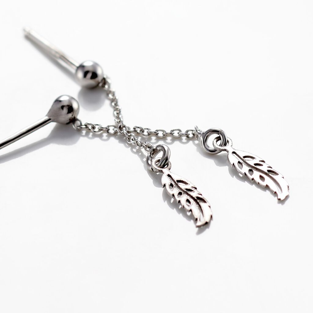 Boucles D'oreilles Pendantes Argent Blanc Maic
