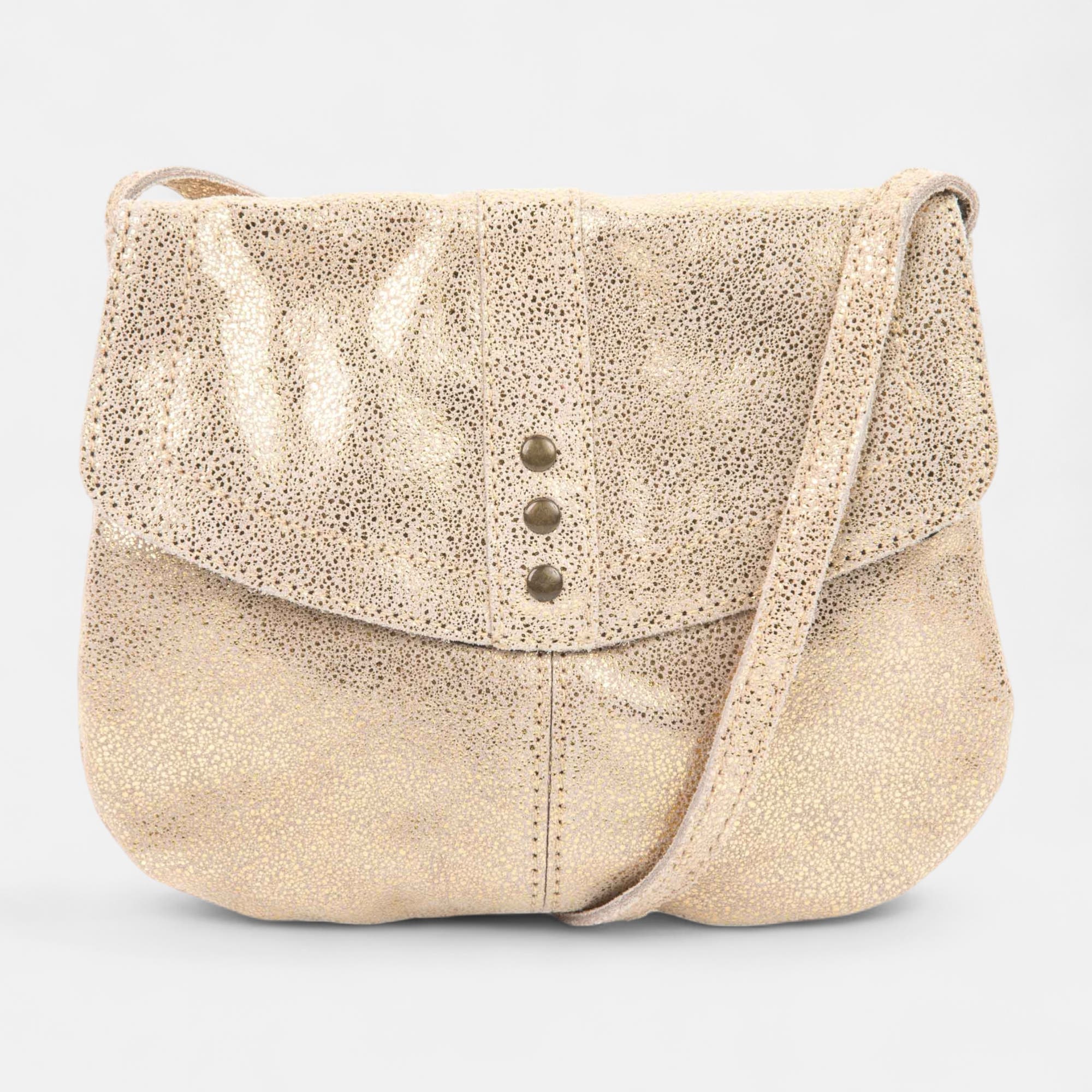 Sac bandoulière en cuir or